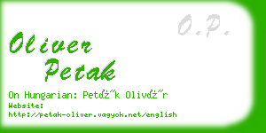 oliver petak business card